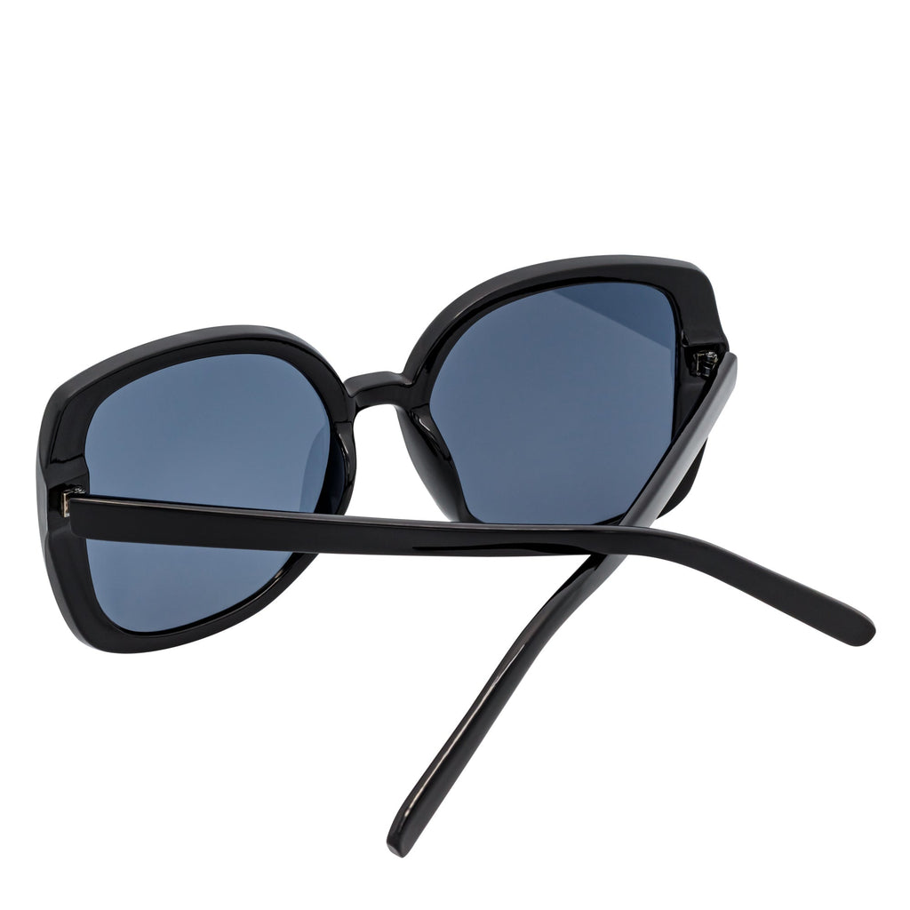 JUSTINE - Oversize Square Sunglasses Black Smoke