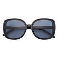 JUSTINE - Oversize Square Sunglasses Black Smoke