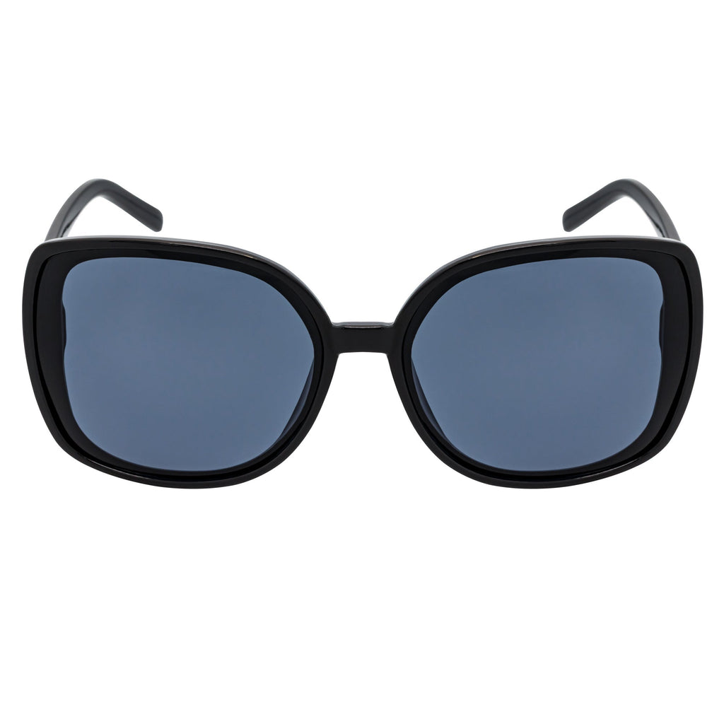 JUSTINE - Oversize Square Sunglasses Black Smoke