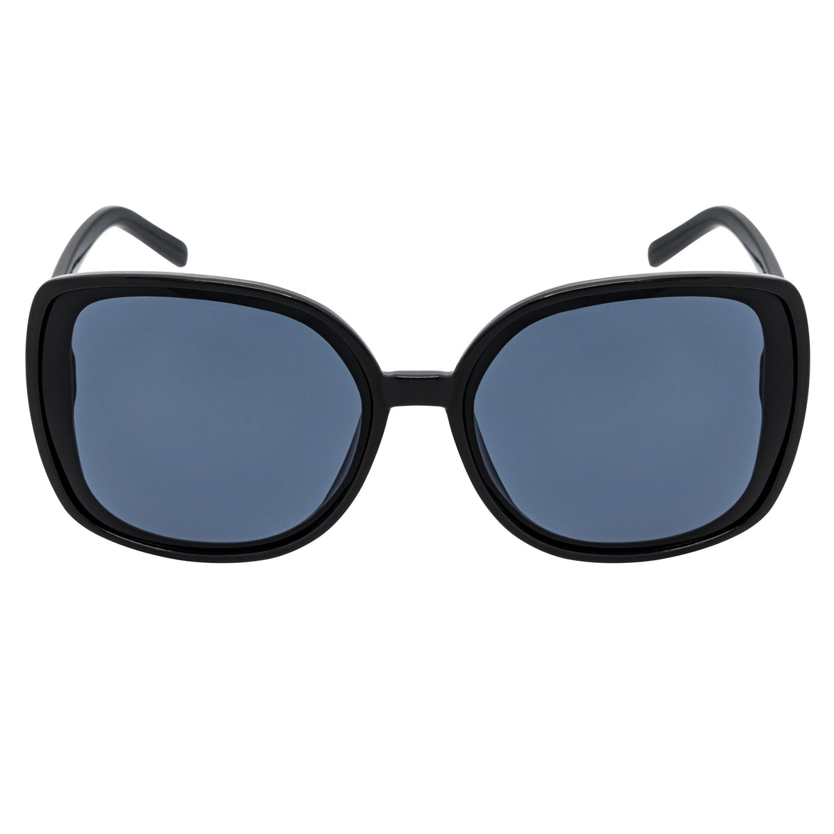 JUSTINE - Oversize Square Sunglasses Black Smoke